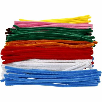 Chenille Draad - Pluche Draad - Pijpenragers - Metaal Draad - Fleecedraad - DIY Draad - Flexibel Decoratief Knutsel Draad - Buigzaam Draad - Verschillende Kleuren - Lengte: 30cm - Dikte: 9mm - 200 Stu