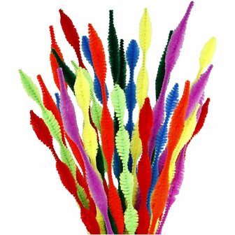 Chenille Draad - Pluche Draad - Pijpenragers - Metaal Draad - Fleecedraad - DIY Draad - Flexibel Decoratief Knutsel Draad - Buigzaam Draad - Gegolfd Kleurenmix - Lengte: 30cm - 28 Stuks