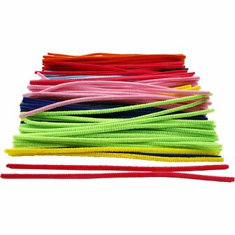 Chenille Draad - Pluche Draad - Pijpenragers - Metaal Draad - Fleecedraad - DIY Draad - Flexibel Decoratief Knutsel Draad - Buigzaam Draad - Multicolor - Lengte: 30cm - Dikte: 6mm - 50 Stuks