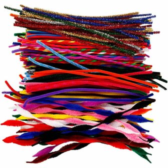 Chenille Draad - Pluche Draad - Pijpenragers - Metaal Draad - Fleecedraad - DIY Draad - Flexibel Decoratief Knutsel Draad - Buigzaam Draad - Mix Kleuren - Lengte: 30,5cm - Dikte: 4-6mm - 250 Stuks