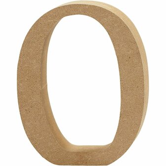 Cijfer 0 - 3D Cijfer - Nul - MDF Hout - Bruin - Decoratie Om Neer Te Zetten - Hoogte: 8cm - Dikte: 1,5cm - Creotime - 1 stuk