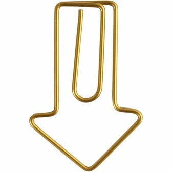 Gouden Clips in Pijlvorm - Decoratieve Paperclips - Bladwijzer Clips - Gouden Kantoorbenodigdheden - 40 x 25 mm - 6 Stuks