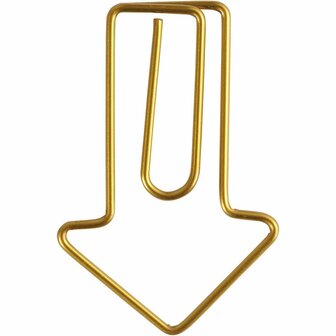 Clips, goud, pijl, afm 40x25 mm, 6 stuk/ 1 doos