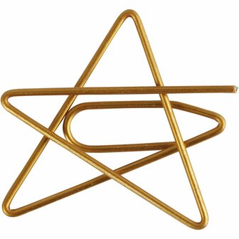 Gouden Clips - Ster Vorm - Decoratieve Figuurclips - Ideaal voor Creatieve Projecten &amp; Notities - Hoogwaardige Kwaliteit - Afmeting: 30x30 mm - 6 Stuks