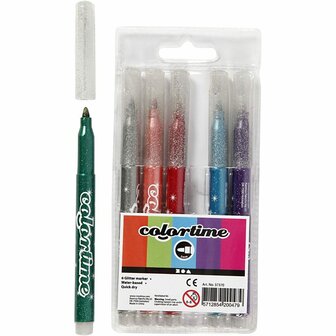 Glitterstiften - Glitter Pennen - Creatieve Stiften - Knutselstiften - Hobby Stiften - Langdurige Kleuren - Glanzende Stiften - 6 Stuks