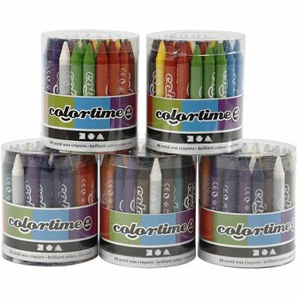 Colortime kleurkrijt, 5x48 div/ 1 set