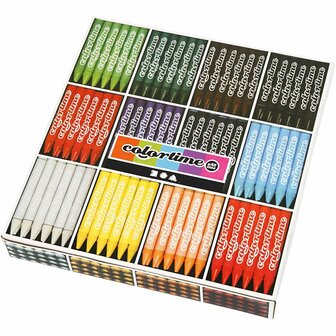 Kleurkrijt - Schoolkrijt - Krijtjes Set - Kleurrijk Krijt - Sterk Kleurkrijt - Tekenmateriaal - Hobby &amp; Kunst - 12x24 Stuks