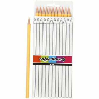 Colortime kleurpotloden, licht beige, L: 17 cm, vulling 3 mm, 12 stuk/ 1 doos