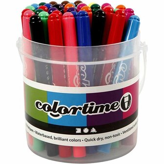 Stiften Diverse Kleuren - Viltstiften - Kleurstiften - Tekenstiften - Extra Kleuren Stiften Met Dikke Punt - Waterbasis - Lijndikte 5mm - 42 stuks