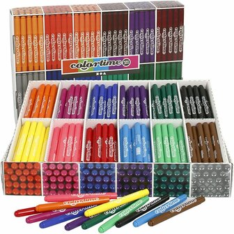 Stiften Verschillende Kleuren -  Kleurset Viltstiften - Kleurstiften - Tekenstiften - Stiften Met Dikke Punt - Waterbasis - Lijndikte 5mm - 24 x 24 stuks