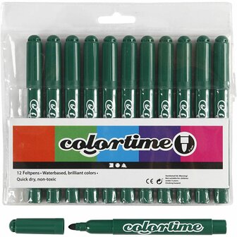 Colortime stift, donkergroen, lijndikte 5 mm, 12 stuk/ 1 doos