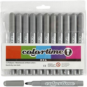 Colortime stift, grijs, lijndikte 5 mm, 12 stuk/ 1 doos