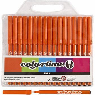 Stiften Oranje - Oranje Viltstiften - Kleurstiften - Tekenstiften - Stiften - Waterbasis - Zeer Intense Kleuren - Lijndikte 2mm - 18 stuks
