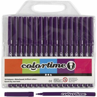 Colortime stift, paars, lijndikte 2 mm, 18 stuk/ 1 doos