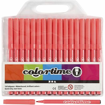 Colortime stift, roze, lijndikte 2 mm, 18 stuk/ 1 doos