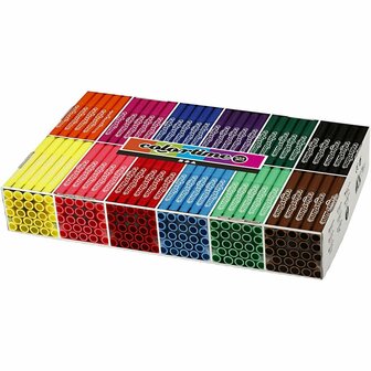 Stiften Verschillende Kleuren -  Kleurset Viltstiften - Kleurstiften - Tekenstiften - Stiften Met Dikke Punt - Waterbasis - Lijndikte 5mm - 12 x 24 stuks