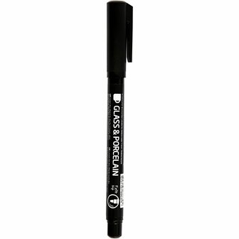 Marker - Contourstift - Glas, Porselein, Metaal - Zwart - Semi Dekkend - DIY Marker - Ramen, Spiegels, Plastic - Lijndikte 1-3mm - Hobby Stift - Voor Creatieve Projecten - 1 Stuk