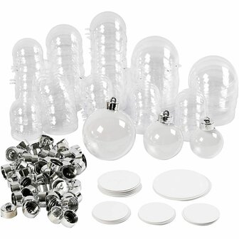 Deco Ballen - DIY Deco Ballen - Acryl Ballen Knutselen - Decoratieve Ballen - 5, 6, 8 Cm - Set van 60 Stuks