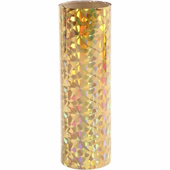 Deco Folie - Goud, Groen, Bloemen - Diverse Kleuren - 15,5cm x 0,02 mm x 50 m - 1 rol