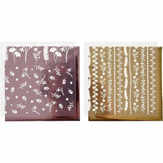 Deco Folie - Metallic Kleuren - Diverse Kleuren - 15x15 cm - 2 vellen