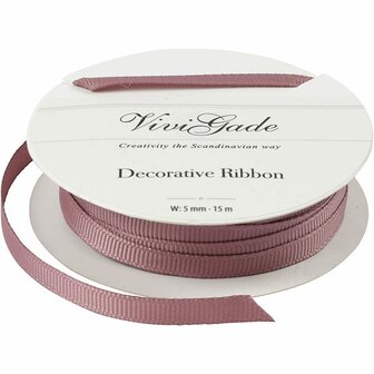 Decoratie lint, roze, B: 6 mm, 15 m/ 1 rol