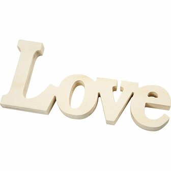 Decoratie Woord Hout - Houten Decoratieve Tekst - DIY Houten Woord - Creatieve Hout Versiering - Houten Letters Decoratie - 23x10 cm - 1 Stuk