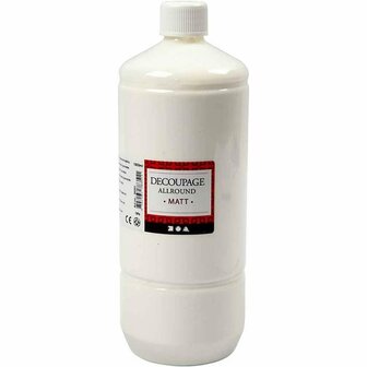 Vernis - Acrylvernis - Beschermende Lak - Topcoat - Finishlaag - Beschermlaag - Laklaag - Mat Lijmlak - 1000 ml - Voor Hout, Servetten &amp; Karton