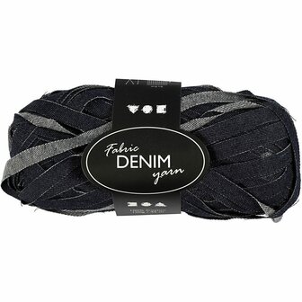 Denim Textielgaren - Stevig Garen - DIY Breigaren - Handwerkgaren Voor Creatief Gebruik - Katoengaren - Borduurgaren - Hobby &amp; Handwerk - Kleur: Blauw - 45m - 100gr - 1 Bol