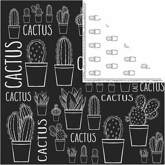Design Papier - Cactus Thema - Creatief Papier - Knutselpapier - DIY Design - Hoogwaardige Print - 5 Vellen