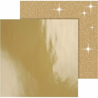 Design Papier - Goud - 30,5x30,5 cm - 120+128 grams - Vivi Gade - 2 vellen