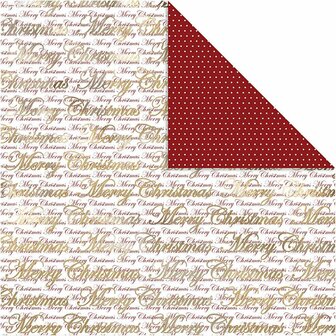 Design Papier - Goudkleurig - Kerstdesign - Metallic Papier - Feestelijke Print - Hobby &amp; Scrapbooking - 3 Vellen