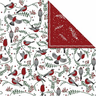 Design Papier - Vogels &amp; Takken - Natuur Motief - Scrapbook Papier - Creatief &amp; DIY - Uniek Ontwerp - 5 Vellen