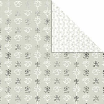 Design Papier - Zilver - Engelen en Harten - 30,5x30,5 cm - 180 grams - Vivi Gade - 3 vellen