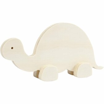 Dierfiguur Schildpad - Houten Dierfiguur - DIY Knutselen - Hobby &amp; Decoratie - Natuurhout - Vrijstaand Figuur - 1 Stuk