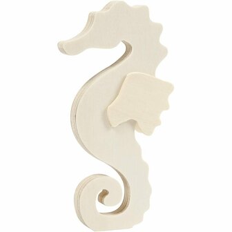 Dierfiguur Zeepaard - Houten Zeepaard - Knutsel &amp; Creatief - Vrijstaand Dier - Schilderen &amp; Versieren - DIY Decoratie - 1 Stuk