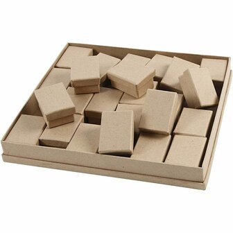 Dozen - Kleine Dozen - DIY Opbergdozen - Set Van 24 Dozen - Mini Doosjes - Decoratieve Doosjes - Vierkante Dozen - Hobby Opbergdoos - Knutselmateriaal Dozen - 5x7cm / 24 Stuks