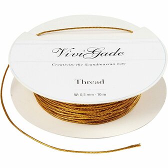 Gevlochten Koord - Goudkleurig Koord - DIY Decoratiedraad - Hobby Koord - Decoratief Gevlochten Koord - Fijn Gouden Koord - Handwerk Koord Voor Decoratie - Breedte 0,5mm - 10m / 1 Rol