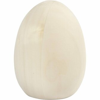 Houten Ei - DIY Houten Ei - Houten Decoratie Ei - Hout Knutselen - 10,3 x 8 cm - Populier - 1 Stuk