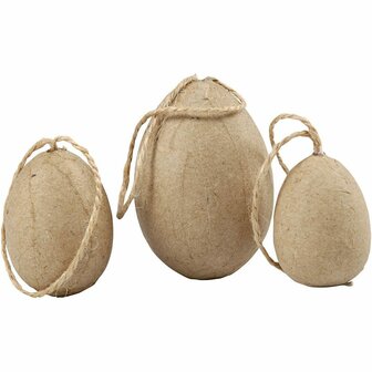 Eieren Voor Decoratie - Witte Knutseleieren - DIY Creatieve Set Voor Schilderen, Versieren &amp; Feestdecoratie - Geschikt Voor Diverse Hoogtes - Formaat 3+4+5 cm - Set van 6 Stuks