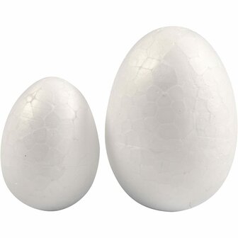 Styropor Eieren Wit - DIY Knutsel Eieren - Witte Piepschuim Eieren - Creatieve Styropor Decoratie - Eitjes voor Pasen - 35+48 mm - 10 Stuks