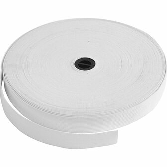 Elastisch Koord - Transparant Nylon Draad - Rekbaar Koord - DIY Koord - Elastisch Draad - Rekbaar Hobbydraad - Handwerk &amp; Sieraden Maken - Brede Witte Band - 20mm Dikte - 25m - 1 Rol
