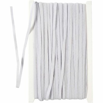 Elastisch Koord - Transparant Nylon Draad - Rekbaar Koord - DIY Koord - Elastisch Draad - Rekbaar Hobbydraad - Handwerk &amp; Sieraden Maken - Wit Breed Stretch Koord - 6mm Breed - 50m - 1 Rol