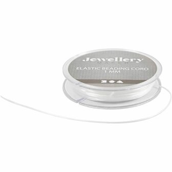 Elastisch Koord - Transparant Nylon Draad - Rekbaar Koord - DIY Koord - Elastisch Draad - Rekbaar Hobbydraad - Handwerk &amp; Sieraden Maken - Plat Elastiek - 1mm Dikte - 10m - 1 Rol