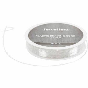 Elastisch Koord - Transparant Nylon Draad - Rekbaar Koord - DIY Koord - Elastisch Draad - Rekbaar Hobbydraad - Handwerk &amp; Sieraden Maken - Rond Elastiek - 0,8mm Dikte - 10m - 1 Rol