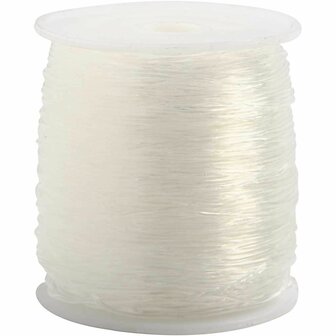 Elastisch Koord - Transparant Nylon Draad - Rekbaar Koord - DIY Koord - Elastisch Draad - Rekbaar Hobbydraad - Handwerk &amp; Sieraden Maken - Rond Elastiek - 0,8mm Dikte - 100m - 1 Rol