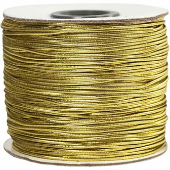 Elastisch Koord - Transparant Nylon Draad - Rekbaar Koord - DIY Koord - Elastisch Draad - Rekbaar Hobbydraad - Handwerk &amp; Sieraden Maken - Goudkleurig Rond Elastiek - 1mm Dikte - 100m - 1 Rol