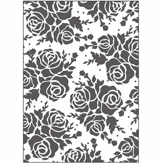Embossingfolder Rozen - Embossing Sjabloon Rozen - DIY Papier Embossing - Rozenpatroon Embossing Sjabloon 11x14cm