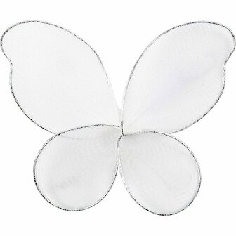 Engelenvleugels Wit - Nylon Decoratie Vleugels - DIY Knutselprojecten - Creatieve Engelenvleugels - Geschikt voor Kerst- en Hobbydecoratie - 7,5x5,5 cm - Set van 6 stuks