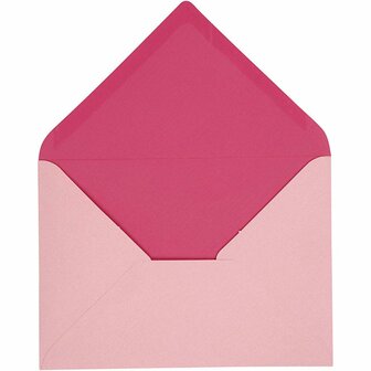 Envelop, roze, afmeting envelop 11,5x16 cm, 100 gr, 10 stuk/ 1 doos