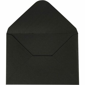 Enveloppen - Zwarte Kaarten Enveloppen - Luxe Zwarte Enveloppen - Briefpapier Accessoires - DIY Wenskaarten Enveloppen - Knutselproject Envelop - Hoogwaardig Zwart Papier - 11,5x16 cm - 10 Stuks